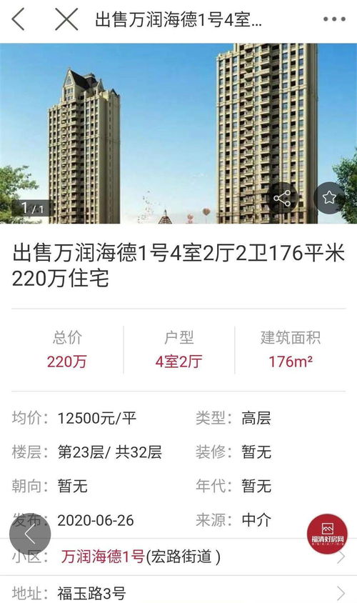 福清二手房 1室2廳2衛僅售23萬,還有...